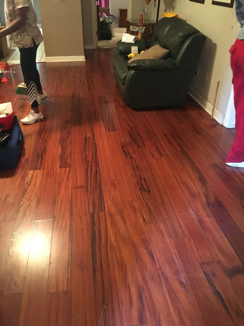 After our team cleaned a hoarders living room