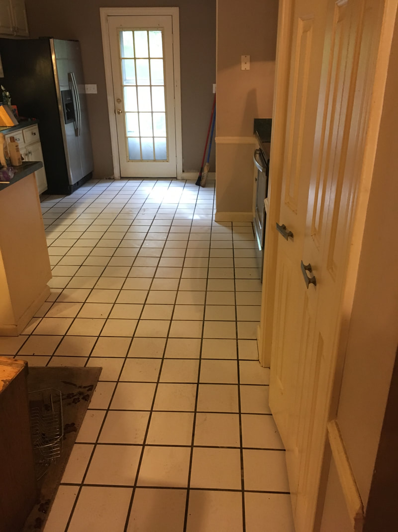 After our great deep tile cleaning and junk removal of hoarder home