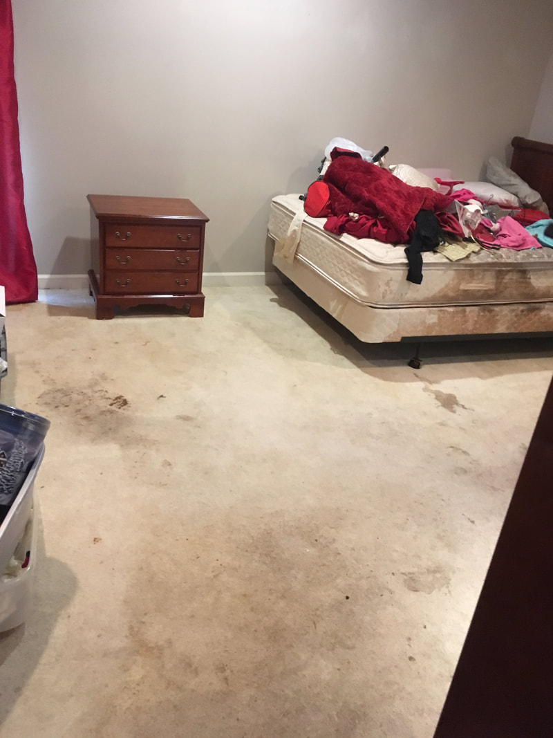 After picture of hoarder bedroom